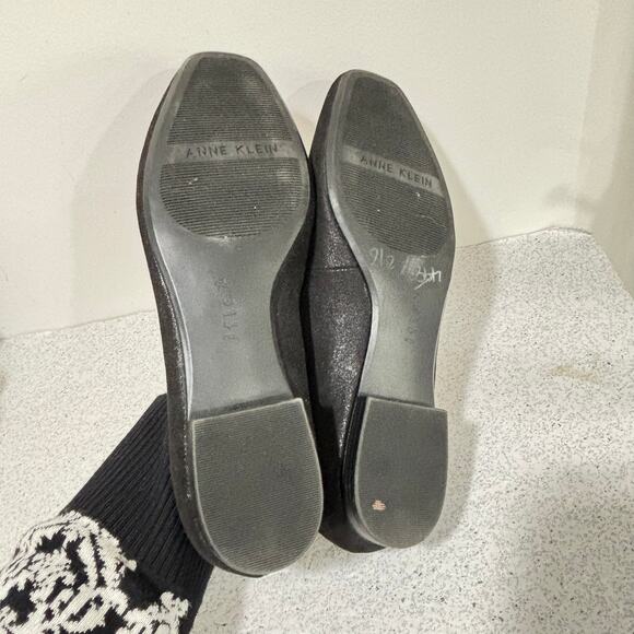 Anne Klein casual shoes iflex black metallic flats ladies US size 7.5M loafers - Picture 7 of 10